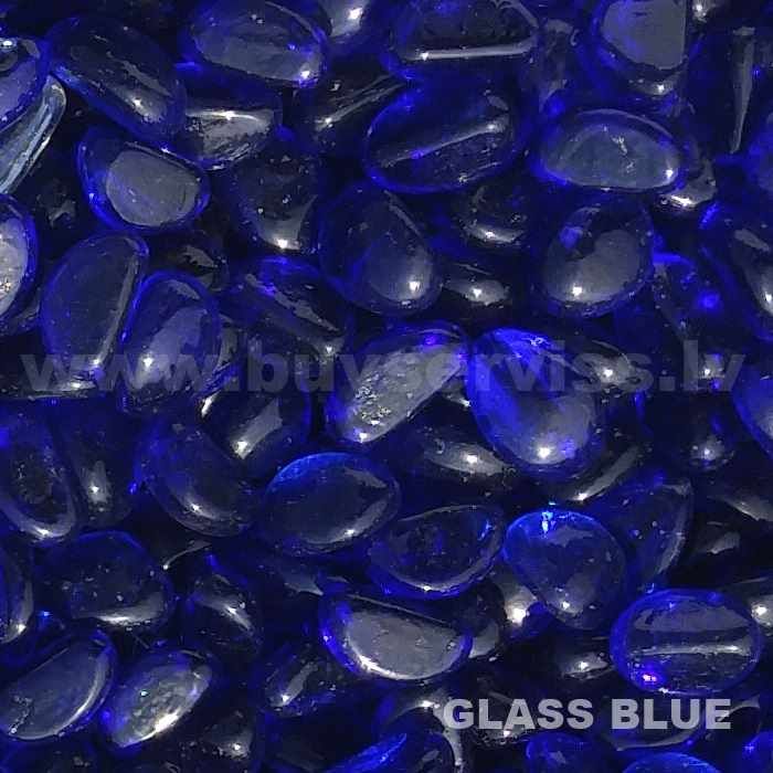 Stikla oļi - Pulēti zili